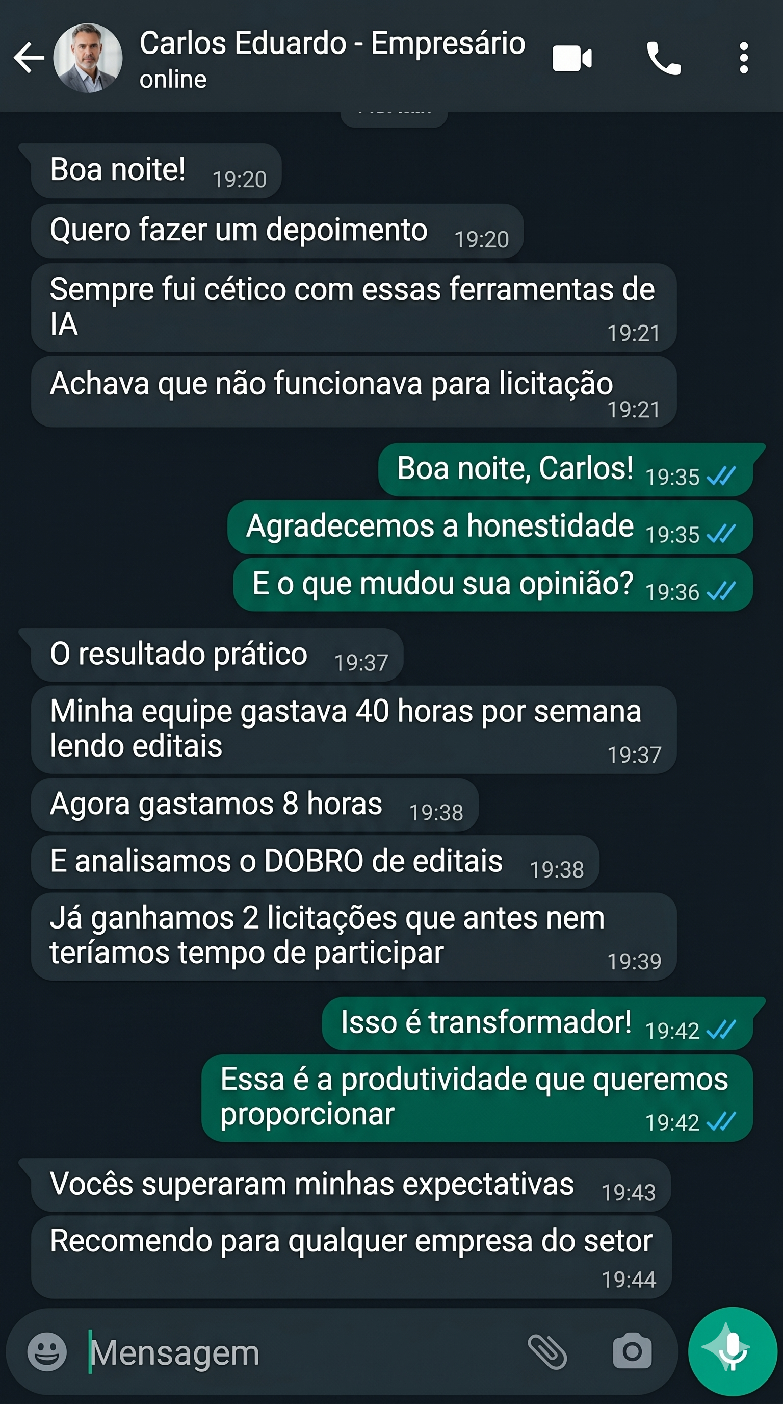 Depoimento Cliente